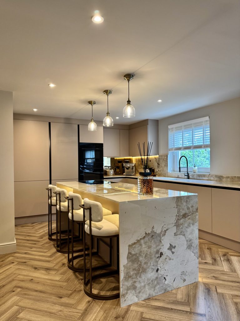 Luxury marble kitchen island
