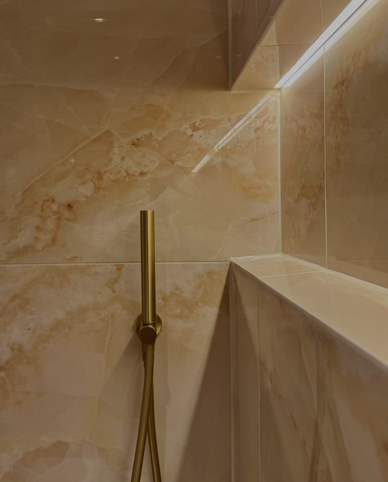 Gold shower fixture detail