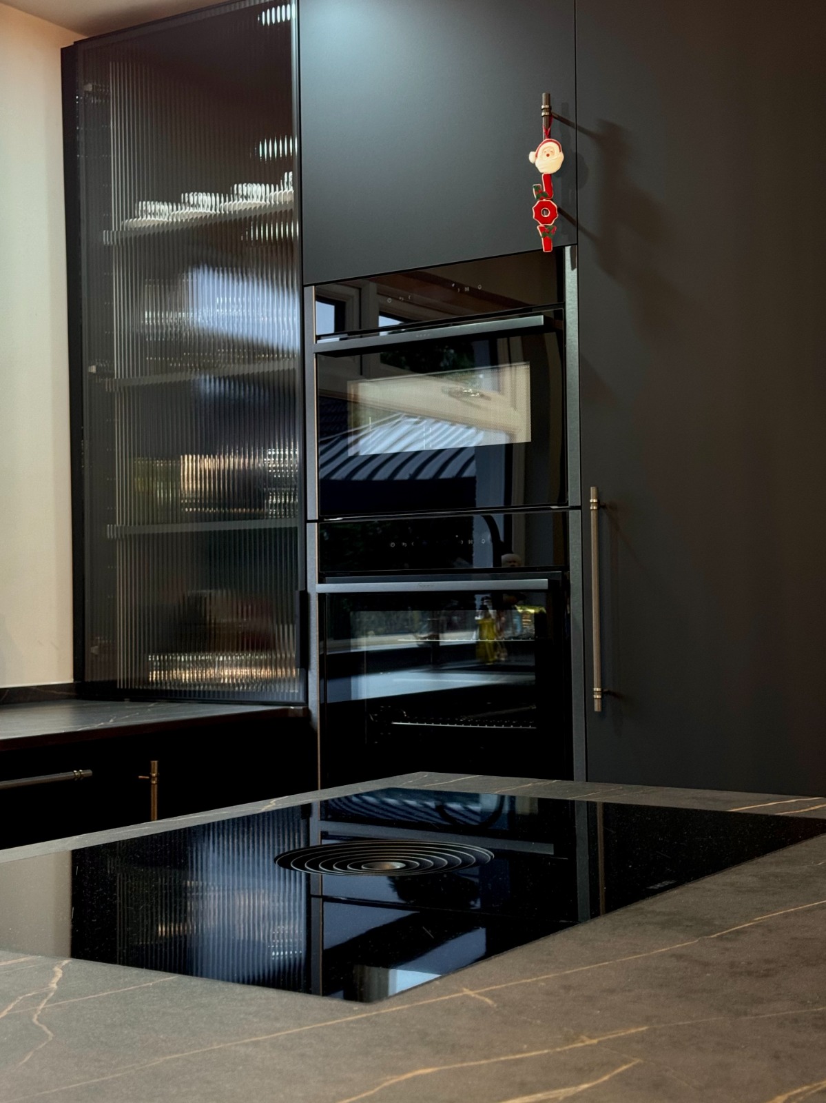 Fluted Glass and Oven Wall Feature