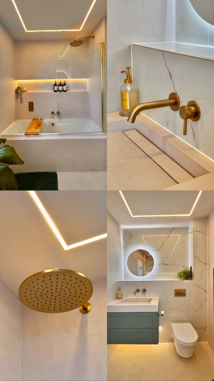 Illuminated Mirror & Microcement Wall