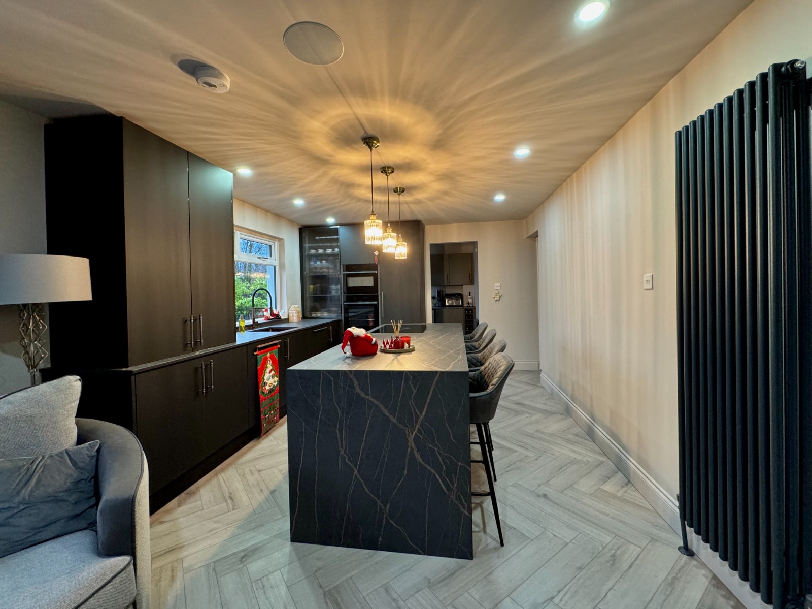 Living Room View and Radiator Feature